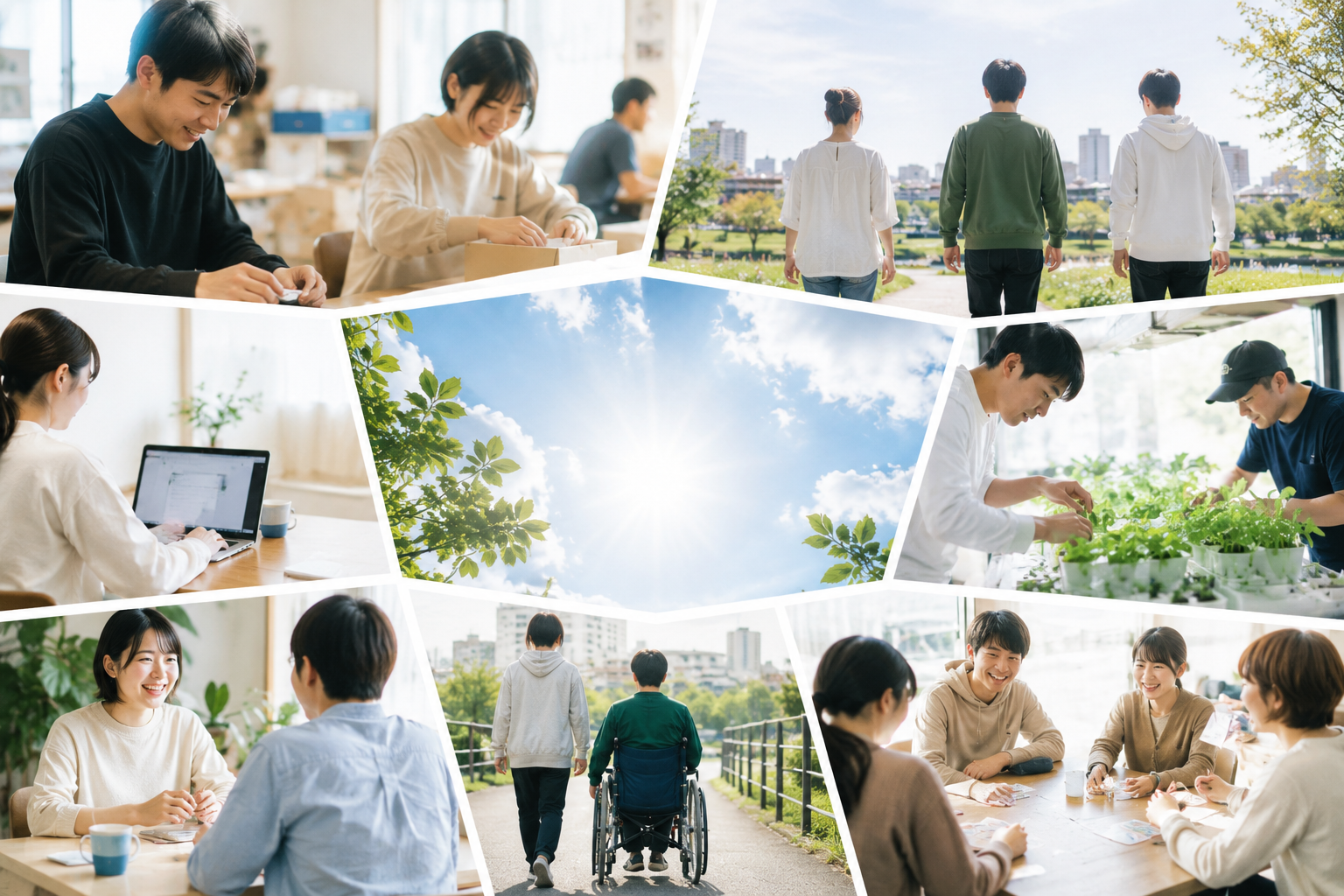 SATORIで和やかに談笑する利用者とスタッフ